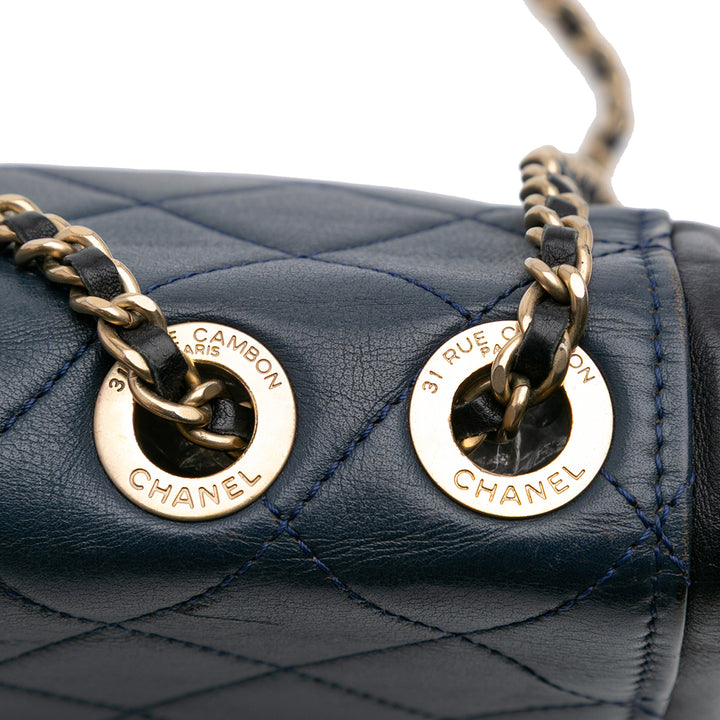 Chanel Bicolore Graphic à rabat Moyen Cuir de veau