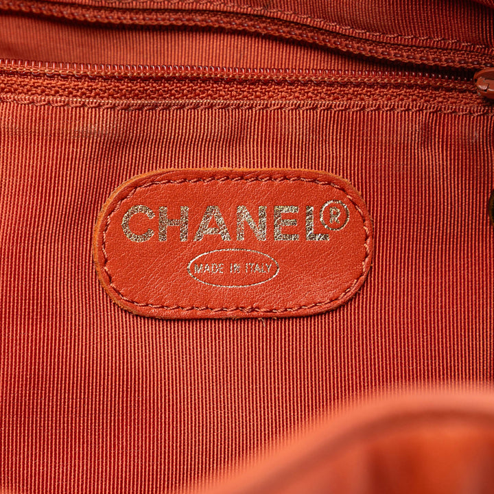 Chanel CC Cuir d’agneau Tortoise Bague Drawstring Cabas