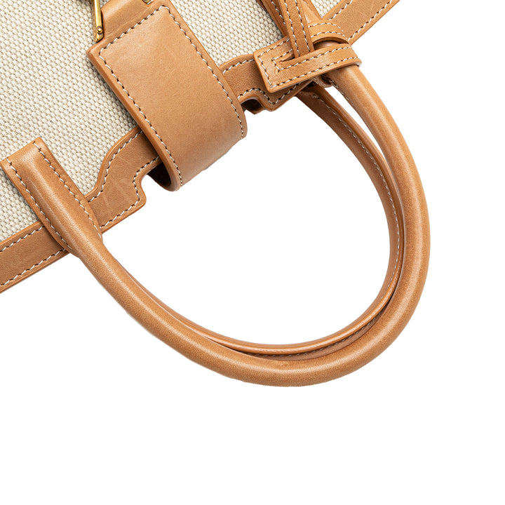 Baby Raffia Monogram Downtown Cabas Satchel Brown - Gaby Paris