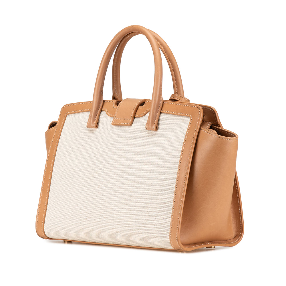 Baby Raffia Monogram Downtown Cabas Satchel Brown - Gaby Paris