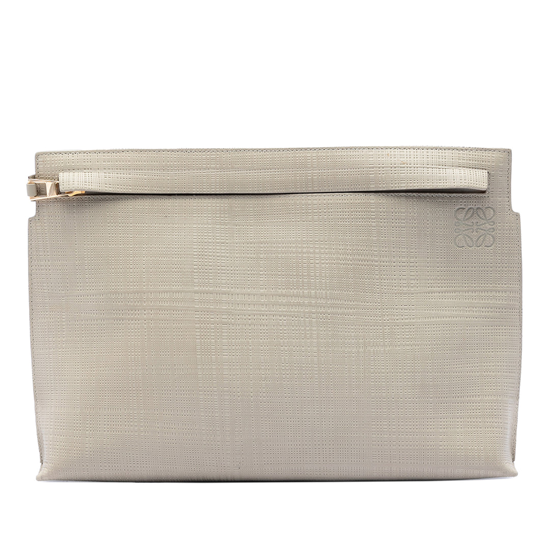 LOEWE Large Lin embossé Cuir de veau Anagram T Pochette