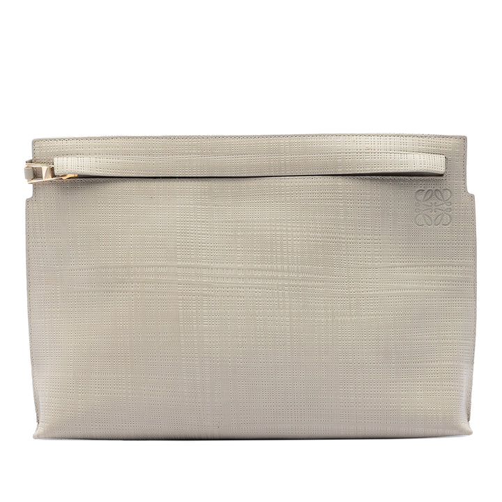 LOEWE Large Lin embossé Cuir de veau Anagram T Pochette
