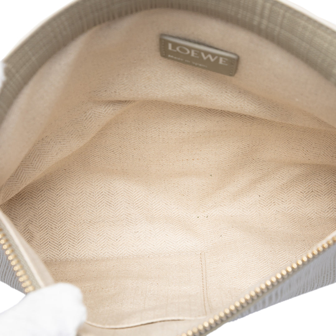 LOEWE Large Lin embossé Cuir de veau Anagram T Pochette