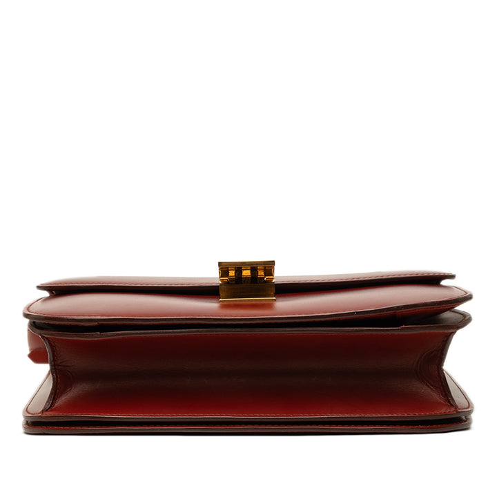 Classic Boîte Moyen Cuir de veau Rouge