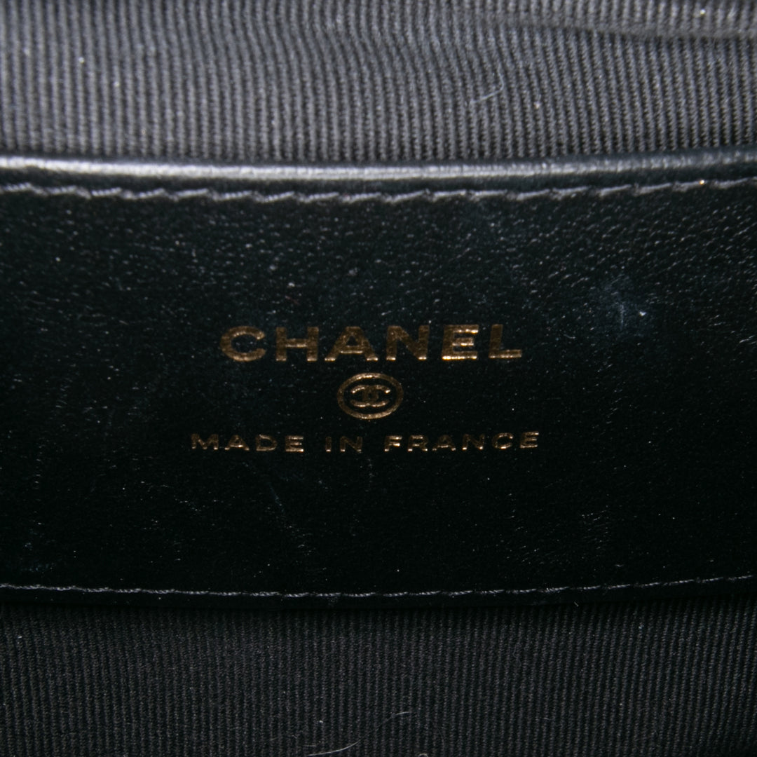 Chanel CC Matelassé Cuir d’agneau Half Moon anse supérieure à rabat
