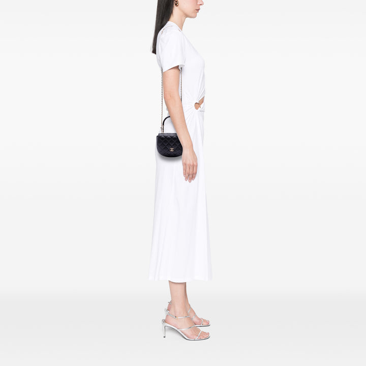 Chanel CC Matelassé Cuir d’agneau Half Moon anse supérieure à rabat