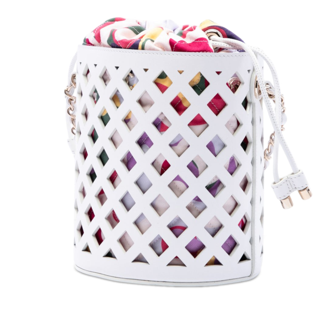 Chanel Cuir d’agneau Sea Through Drawstring Bucket Sac