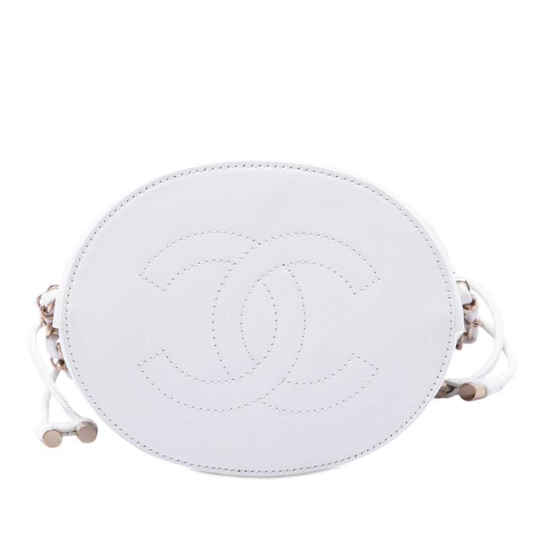 Chanel Cuir d’agneau Sea Through Drawstring Bucket Sac