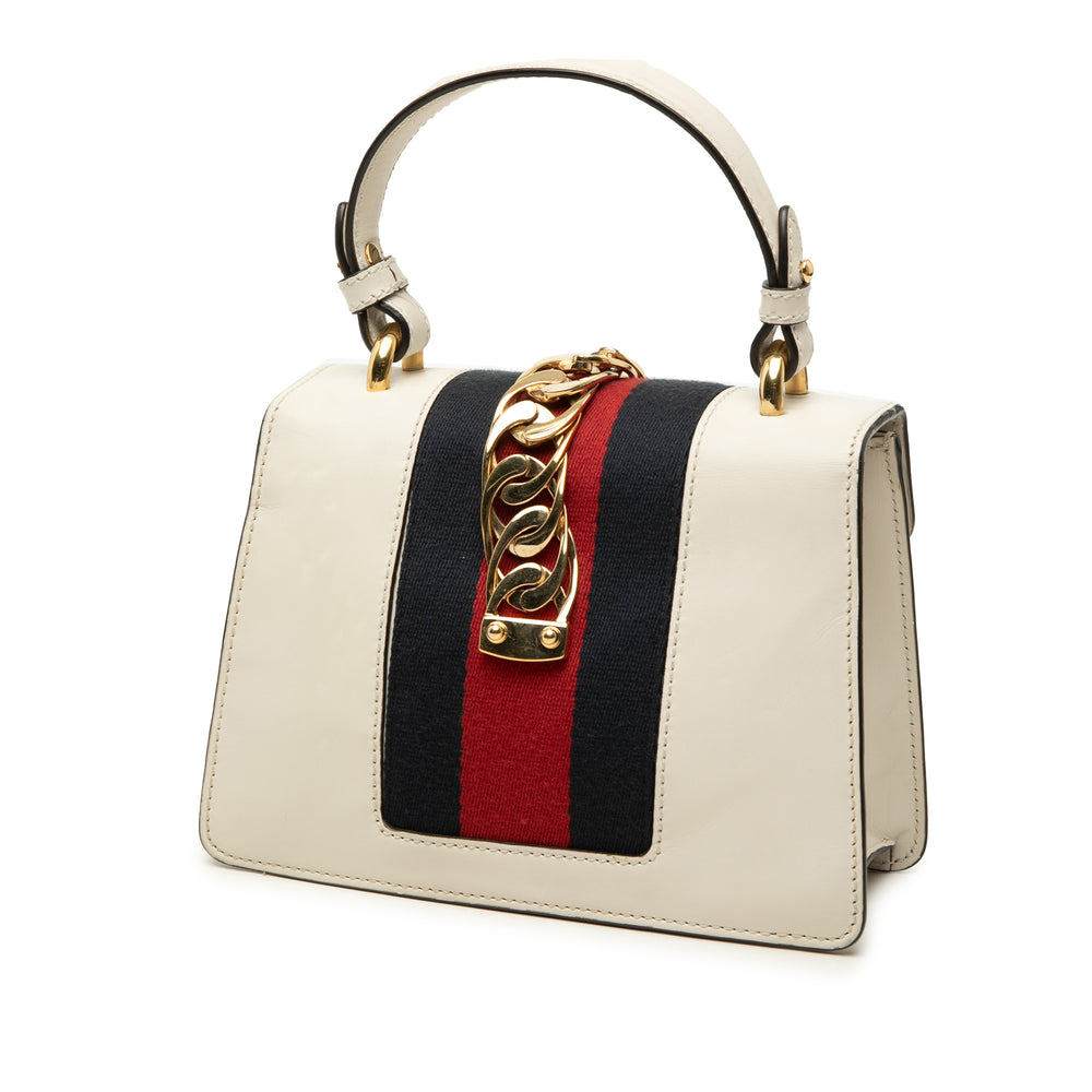 Gucci Web Sylvie sac à Mini Cuir de veau Blanc – vue 2 – GABY PARIS