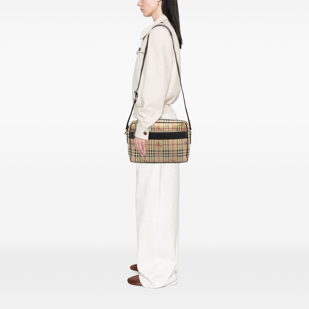 Burberry Haymarket Check Coated Toile Messenger Sac