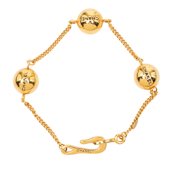 Chanel CC plaqué Sphere Chain Link Bracelet