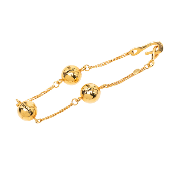 Chanel CC plaqué Sphere Chain Link Bracelet