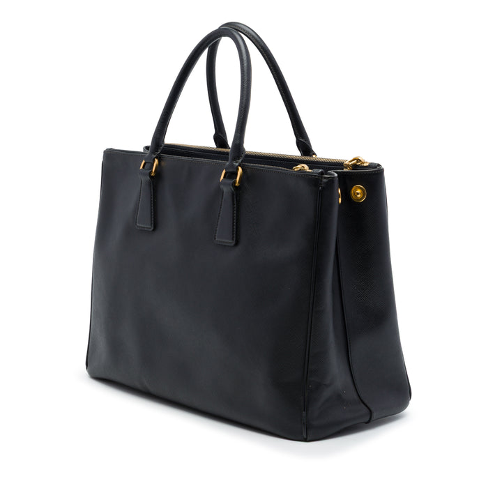 Prada Sac à main Lux Galleria Double Zippé Saffiano Grand Noir – vue 2 – GABY PARIS