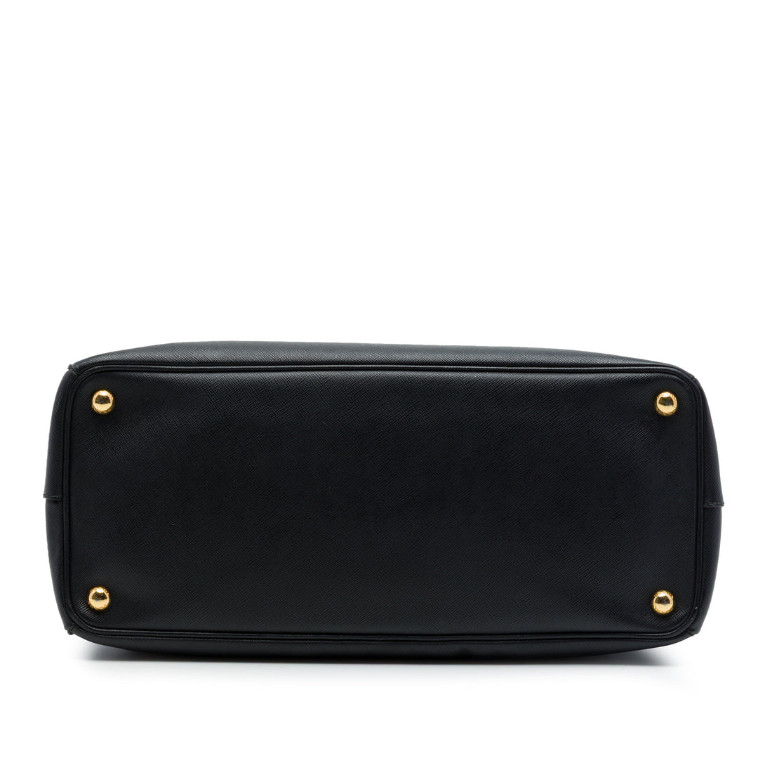Prada Sac à main Lux Galleria Double Zippé Saffiano Grand Noir – vue 3 – GABY PARIS