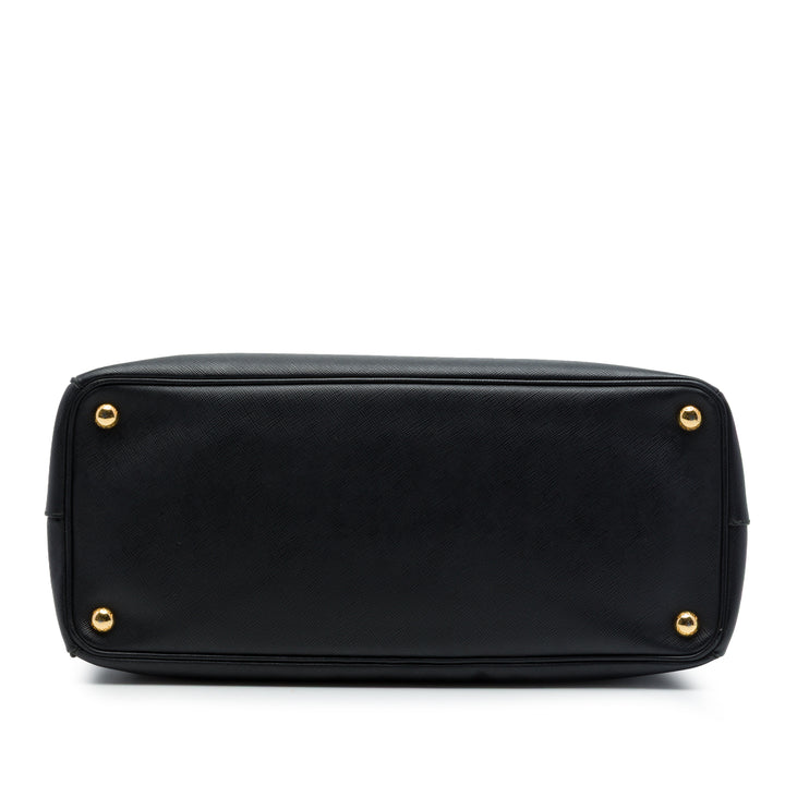 Prada Sac à main Lux Galleria Double Zippé Saffiano Grand Noir – vue 3 – GABY PARIS