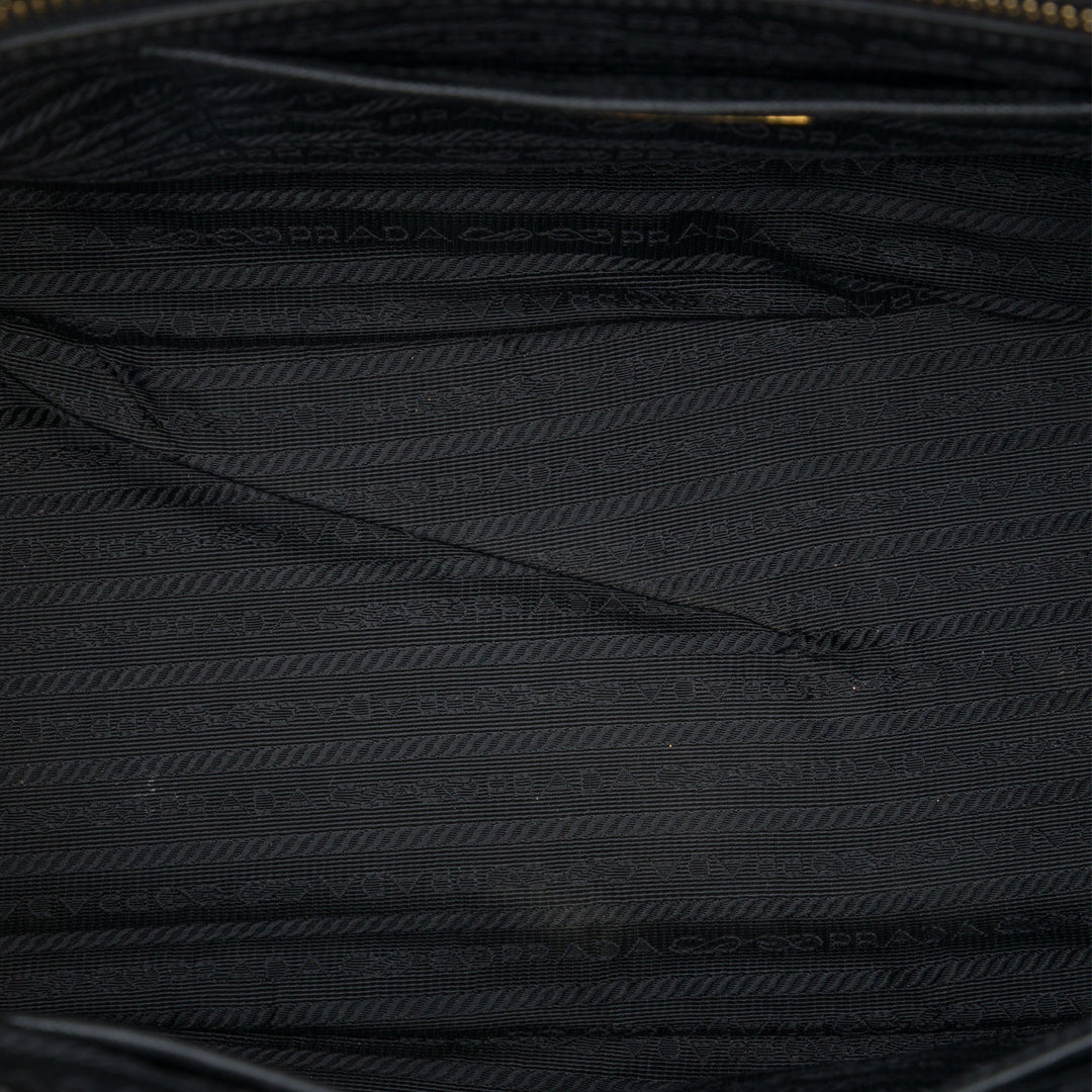 Prada Sac à main Lux Galleria Double Zippé Saffiano Grand Noir – vue 4 – GABY PARIS