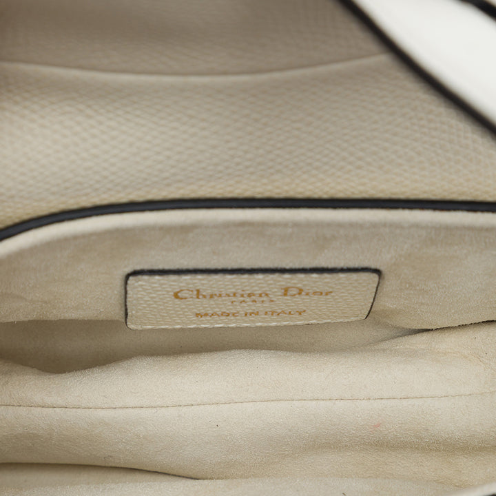 Dior grainé Saddle Sac Mini Cuir de veau grainé Blanc – vue 4 – GABY PARIS