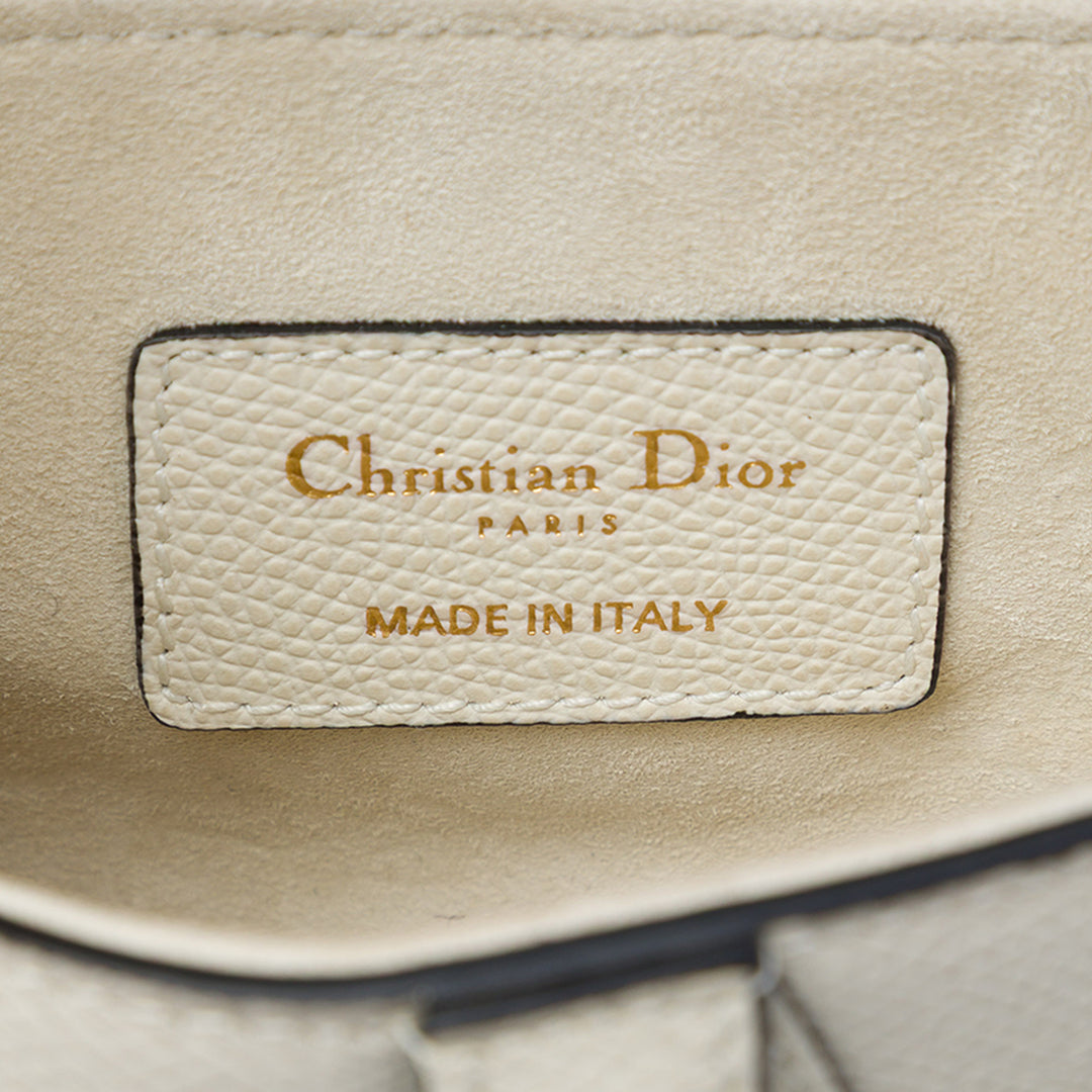 Dior grainé Saddle Sac Mini Cuir de veau grainé Blanc – vue 5 – GABY PARIS