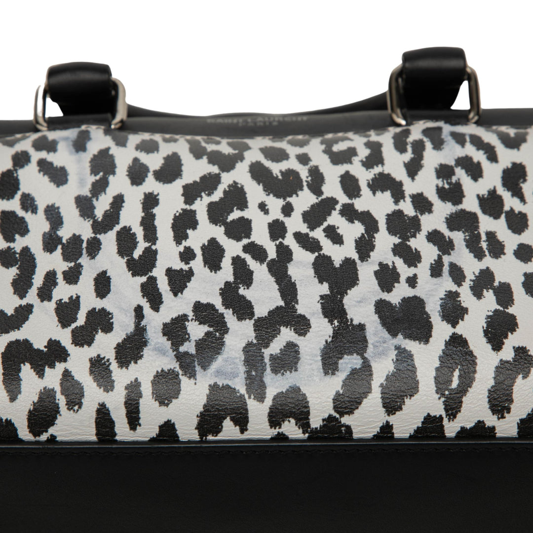 Saint Laurent Leopard Imprimé Classic Duffle Sac Toy Noir