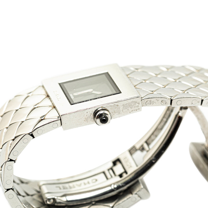 Quartz Stainless Steel Matelasse Watch Silver - Gaby Paris