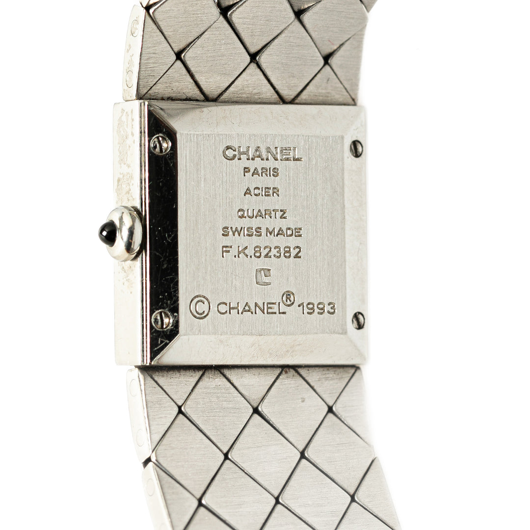 Quartz Stainless Steel Matelasse Watch Silver - Gaby Paris