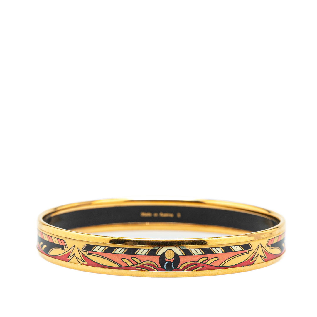 Narrow Cloisonne Enamel Bangle 62 Black - Gaby Paris