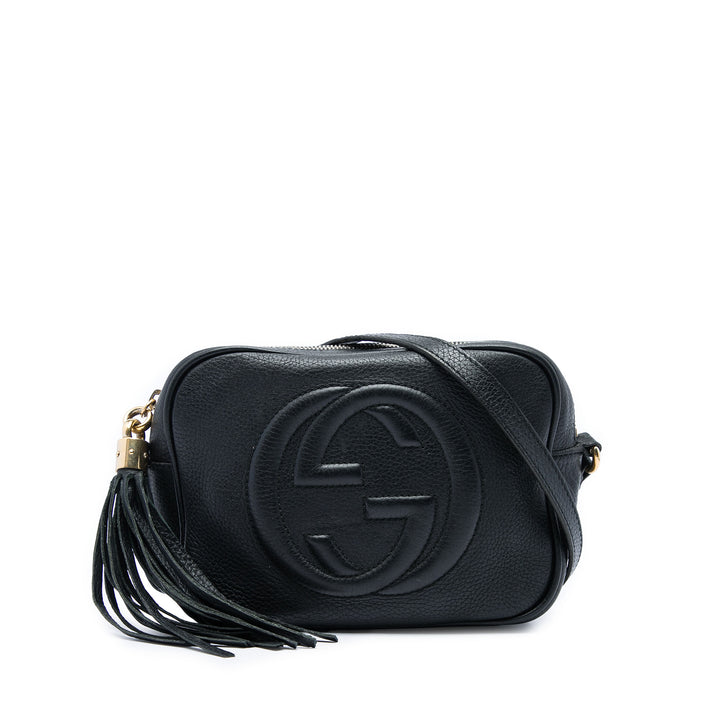 Gucci Sac bandoulière Soho Disco Cuir de veau Noir – vue principale – GABY PARIS