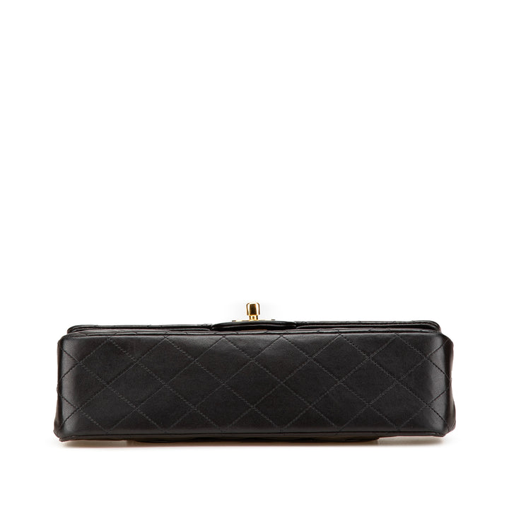 Medium Classic Lambskin Double Flap Black - Gaby Paris