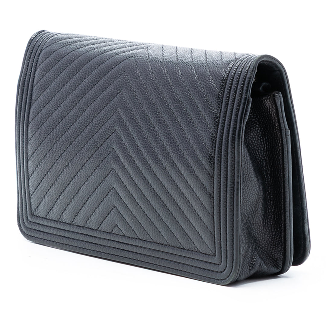 Chanel Chevron Caviar Boy Wallet on Chain