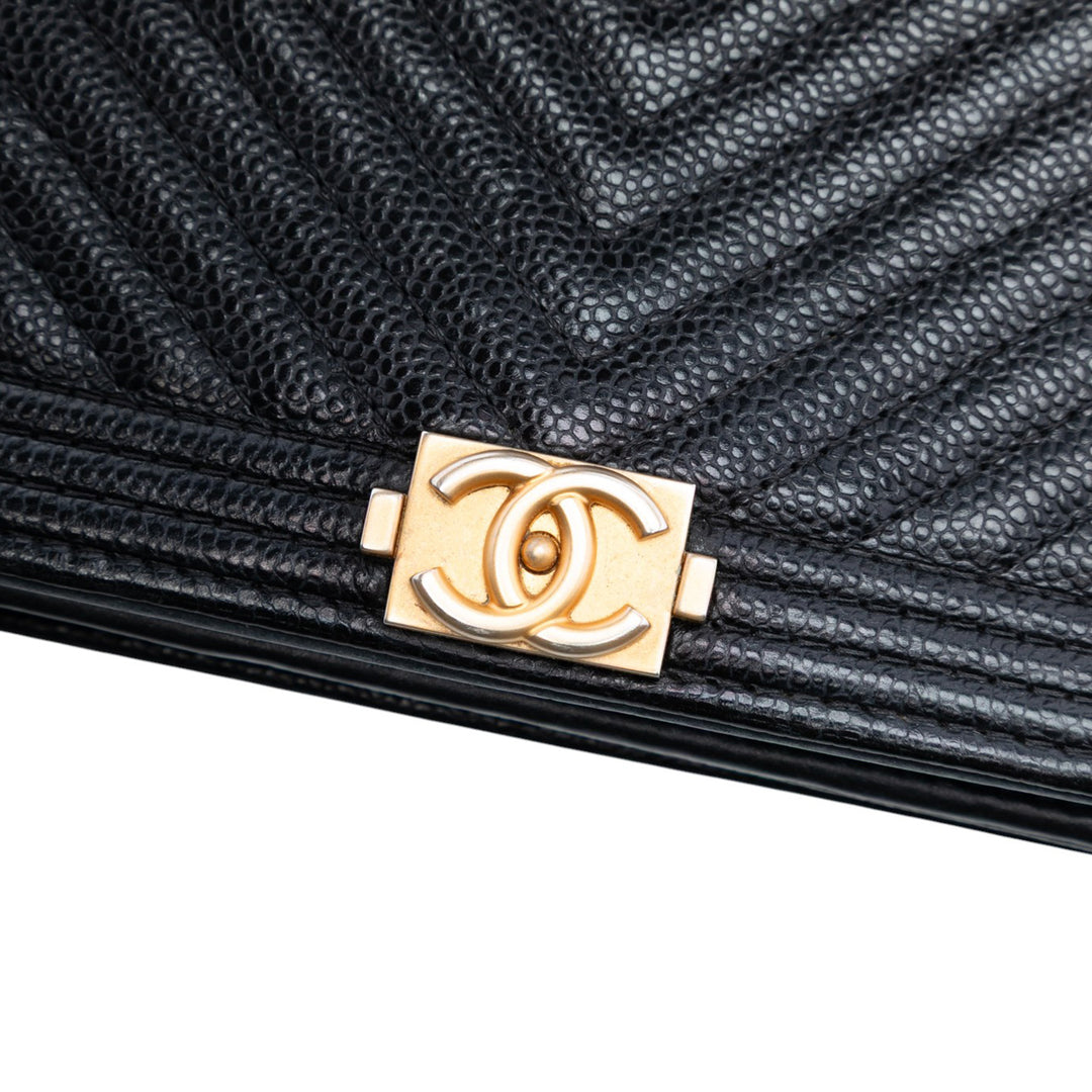Chanel Chevron Caviar Boy Wallet on Chain