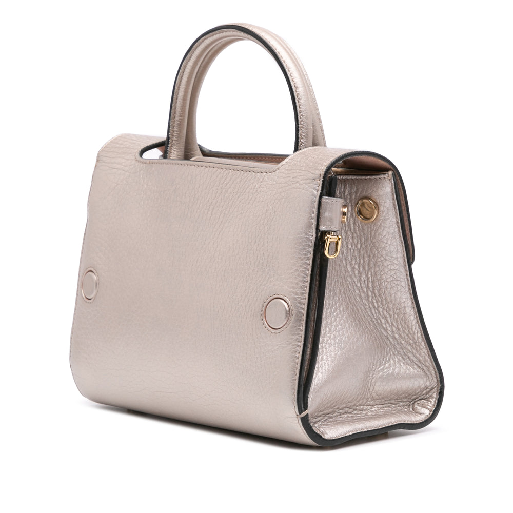 Mini Grained Calfskin Diorever Satchel Silver - Gaby Paris