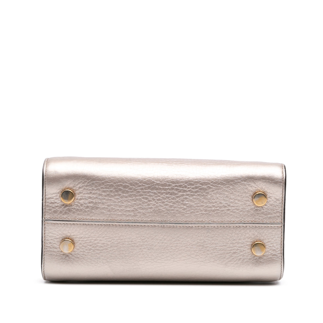 Mini Grained Calfskin Diorever Satchel Silver - Gaby Paris
