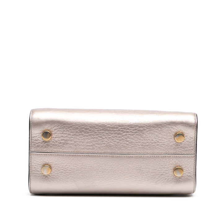 Mini Grained Calfskin Diorever Satchel Silver - Gaby Paris