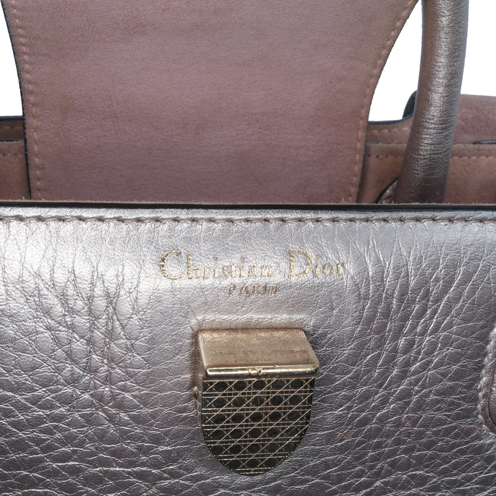 Mini Grained Calfskin Diorever Satchel Silver - Gaby Paris