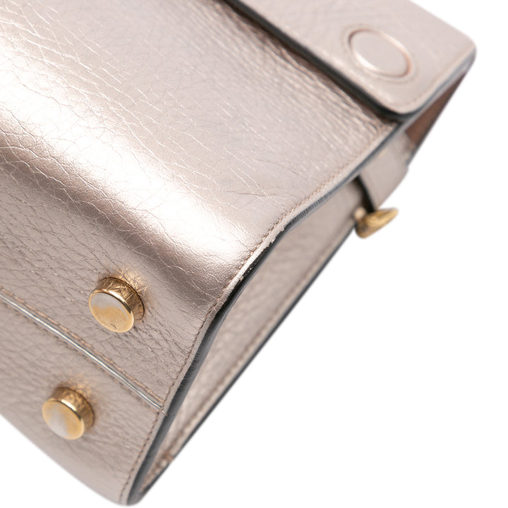 Mini Grained Calfskin Diorever Satchel Silver - Gaby Paris