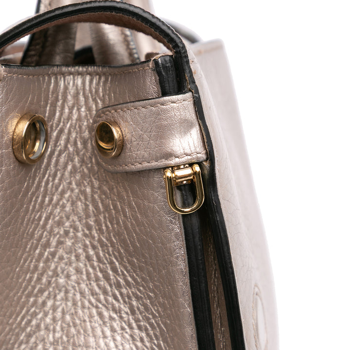 Mini Grained Calfskin Diorever Satchel Silver - Gaby Paris