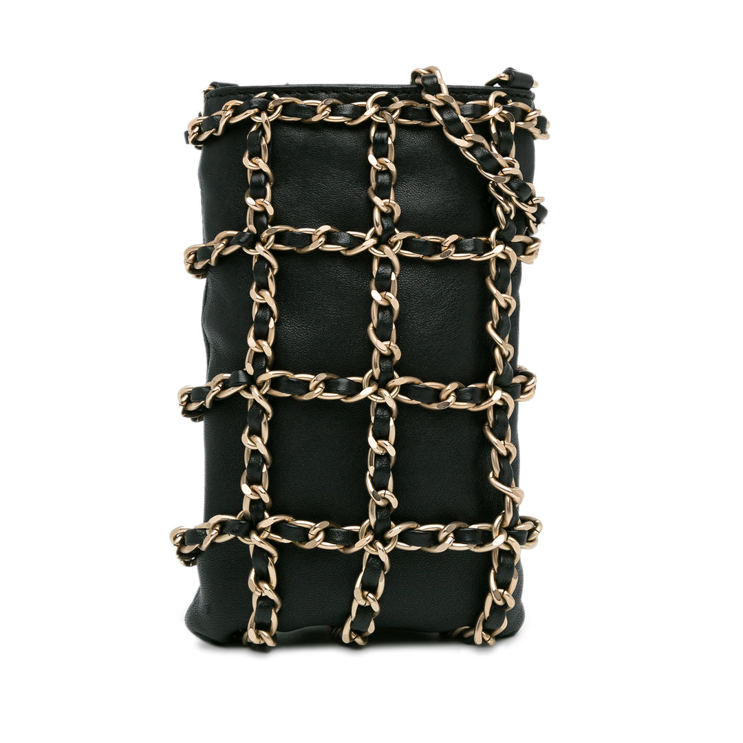 Chanel Lambskin Tech Me Out Clutch With Chain Black - GABY PARIS