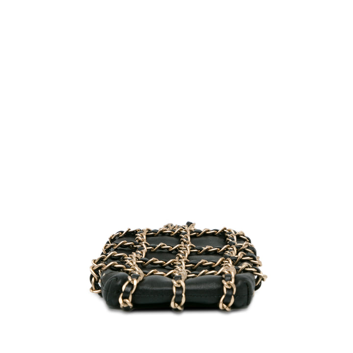 Chanel Lambskin Tech Me Out Clutch With Chain Black - GABY PARIS