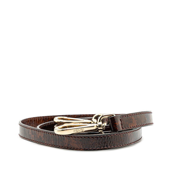Fendi Cuir Shoulder Strap Marron