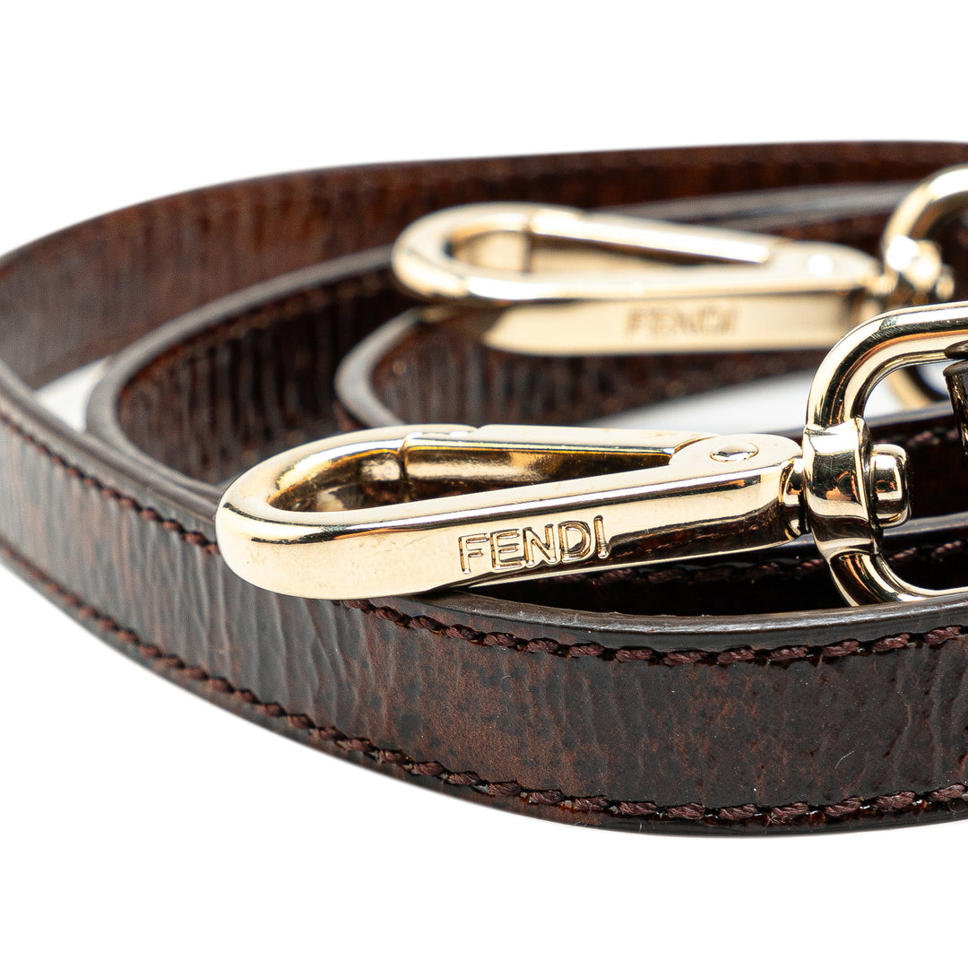 Fendi Cuir Shoulder Strap Marron