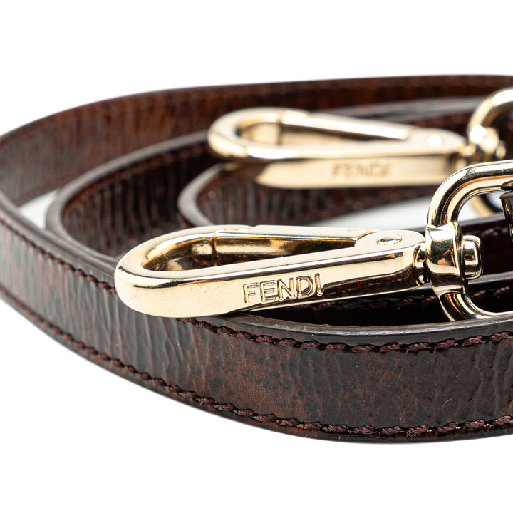 Fendi Cuir Shoulder Strap Marron