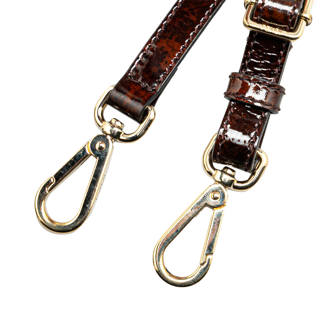 Fendi Cuir Shoulder Strap Marron