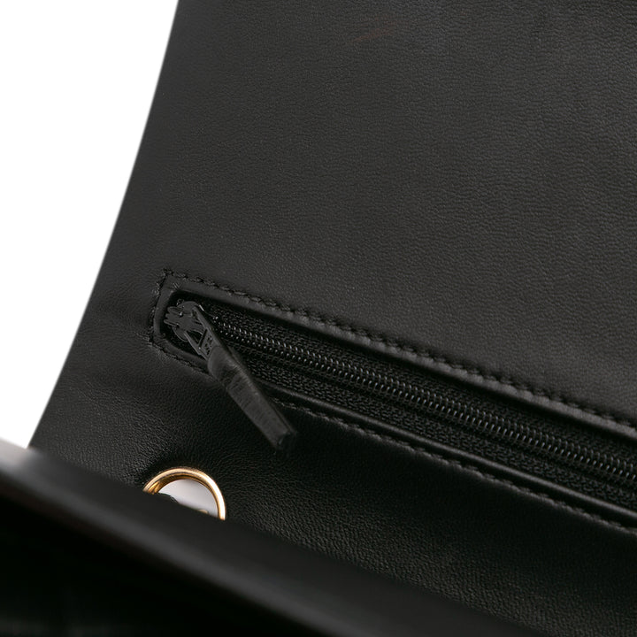 Jumbo Classic Lambskin Double Flap Black - Gaby Paris