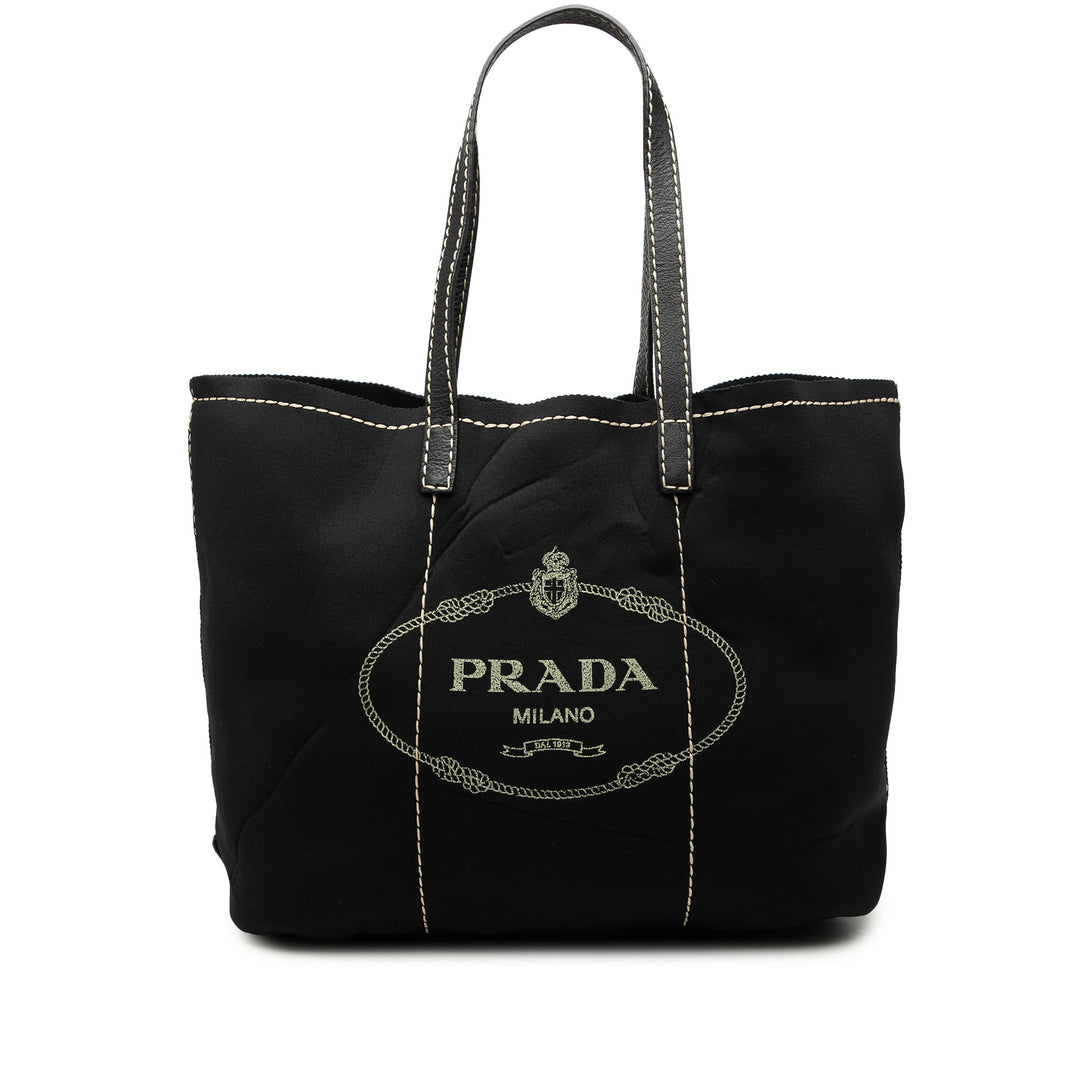 Prada Cabas Neoprene Logo Noir – vue principale – GABY PARIS