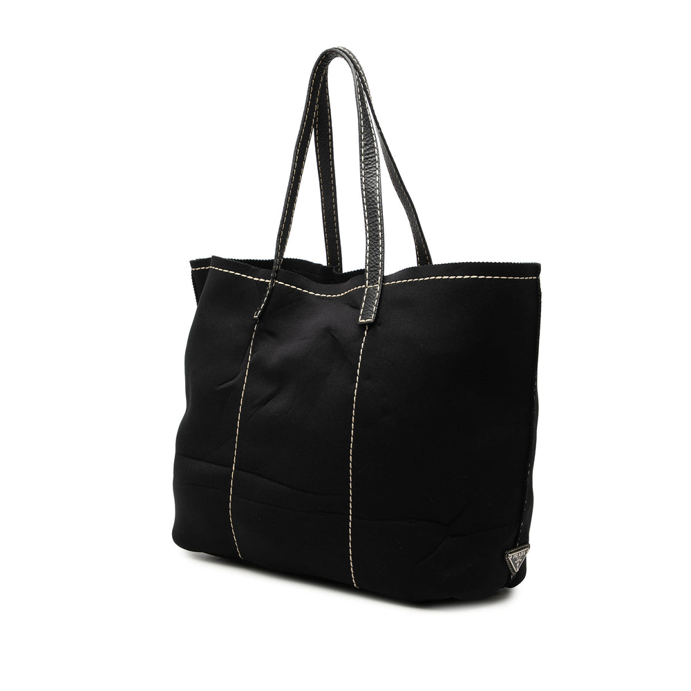 Prada Cabas Neoprene Logo Noir – vue 2 – GABY PARIS