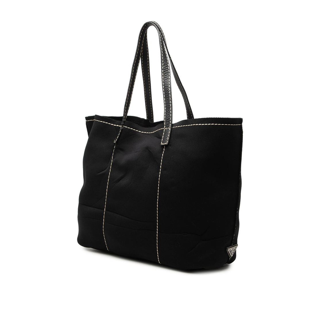 Prada Cabas Neoprene Logo Noir – vue 2 – GABY PARIS