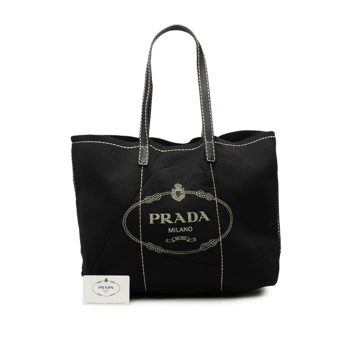 Prada Cabas Neoprene Logo Noir – vue 7 – GABY PARIS