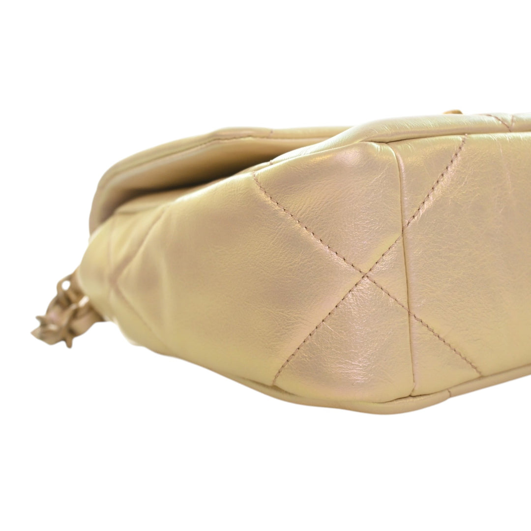 Irisé 19 à rabat Moyen Cuir d'agneau Beige