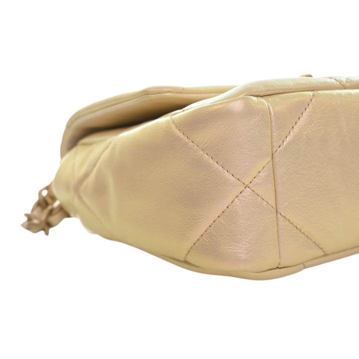 Irisé 19 à rabat Moyen Cuir d'agneau Beige