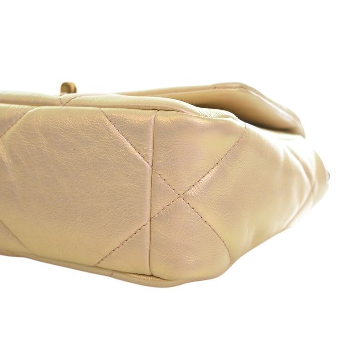 Irisé 19 à rabat Moyen Cuir d'agneau Beige